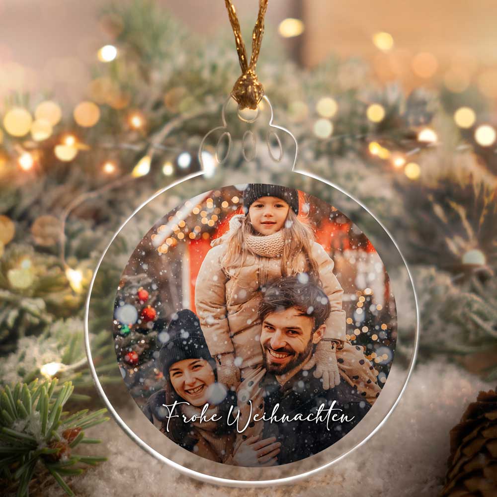 Personalisierte Weihnachtskugel aus Acryl
