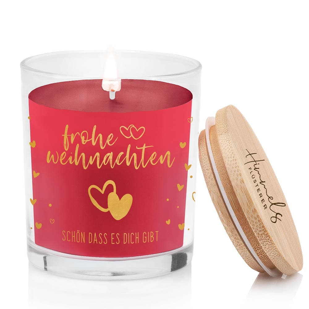 Duftkerze im Glas mit Spruch