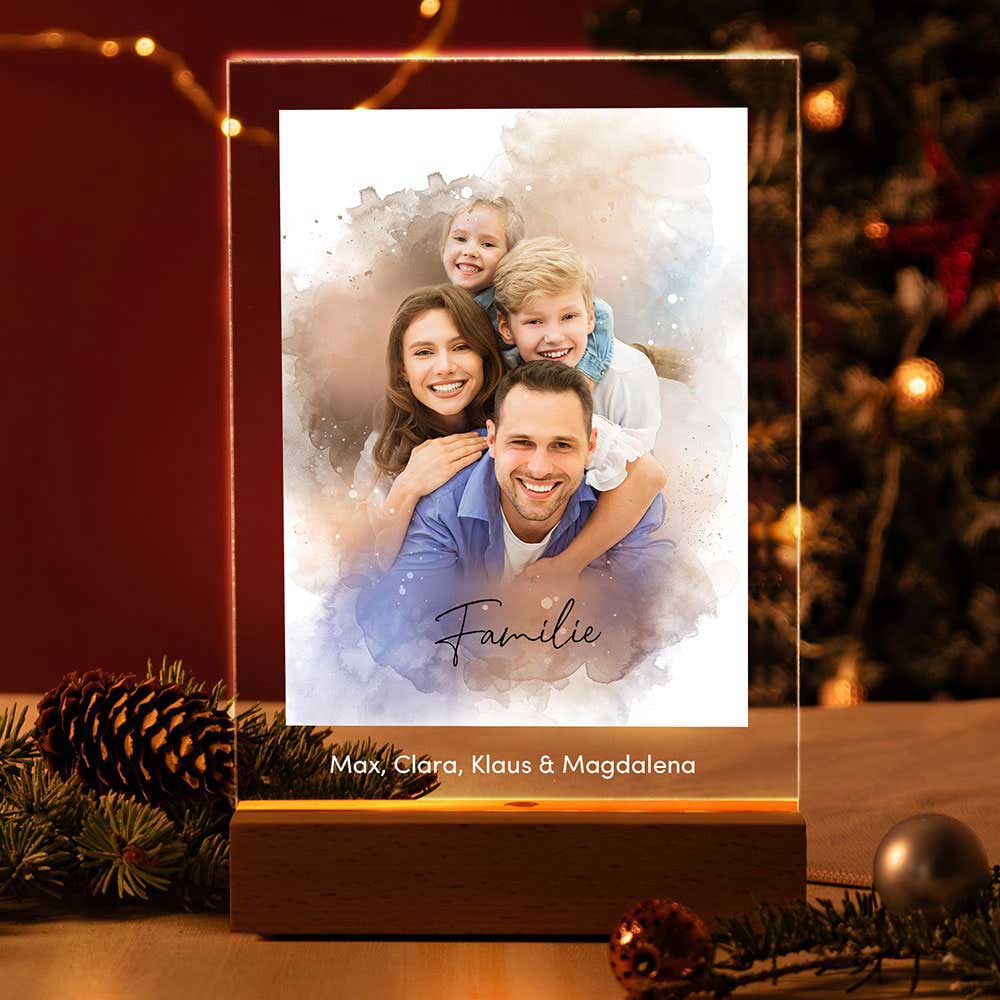 Personalisierte Fotolampe "Aquarell" LED